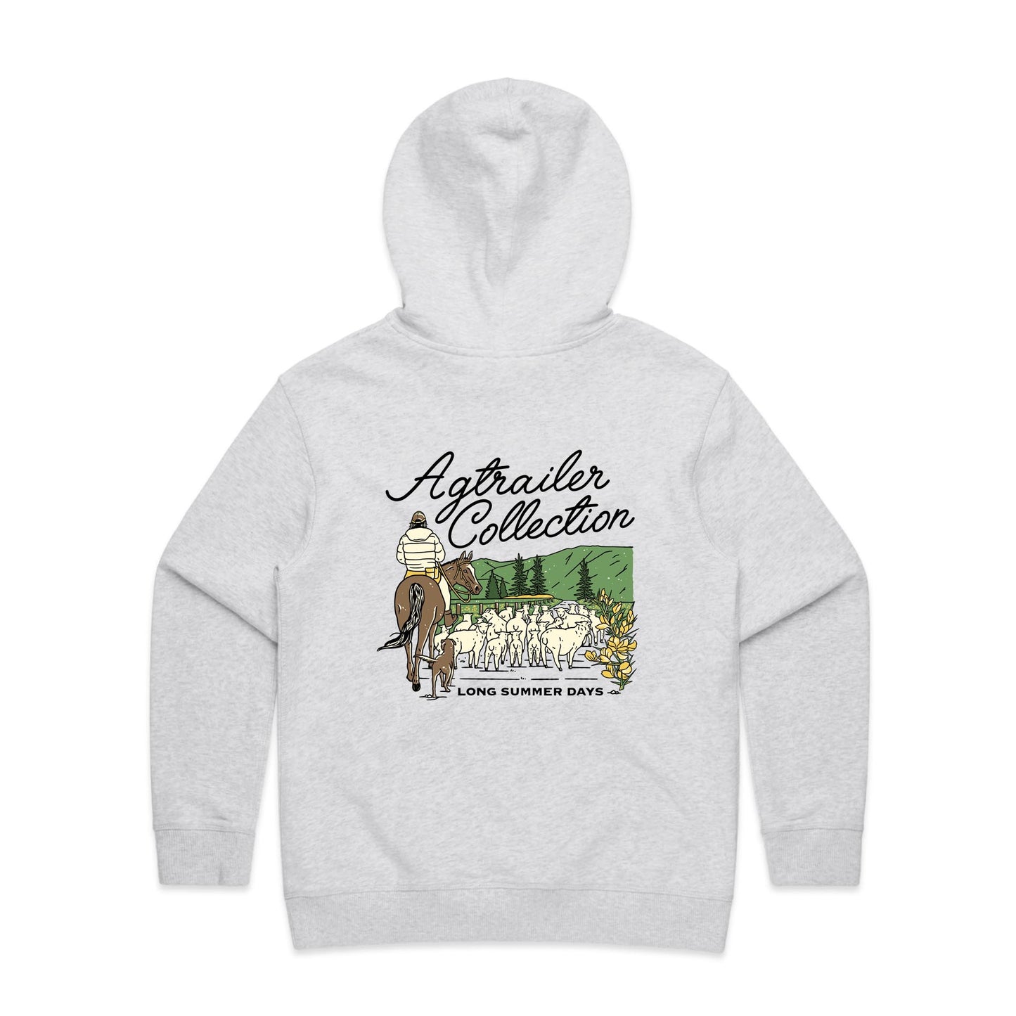 WOMEN'S Hoodie - White Marle (Long Summer Days)
