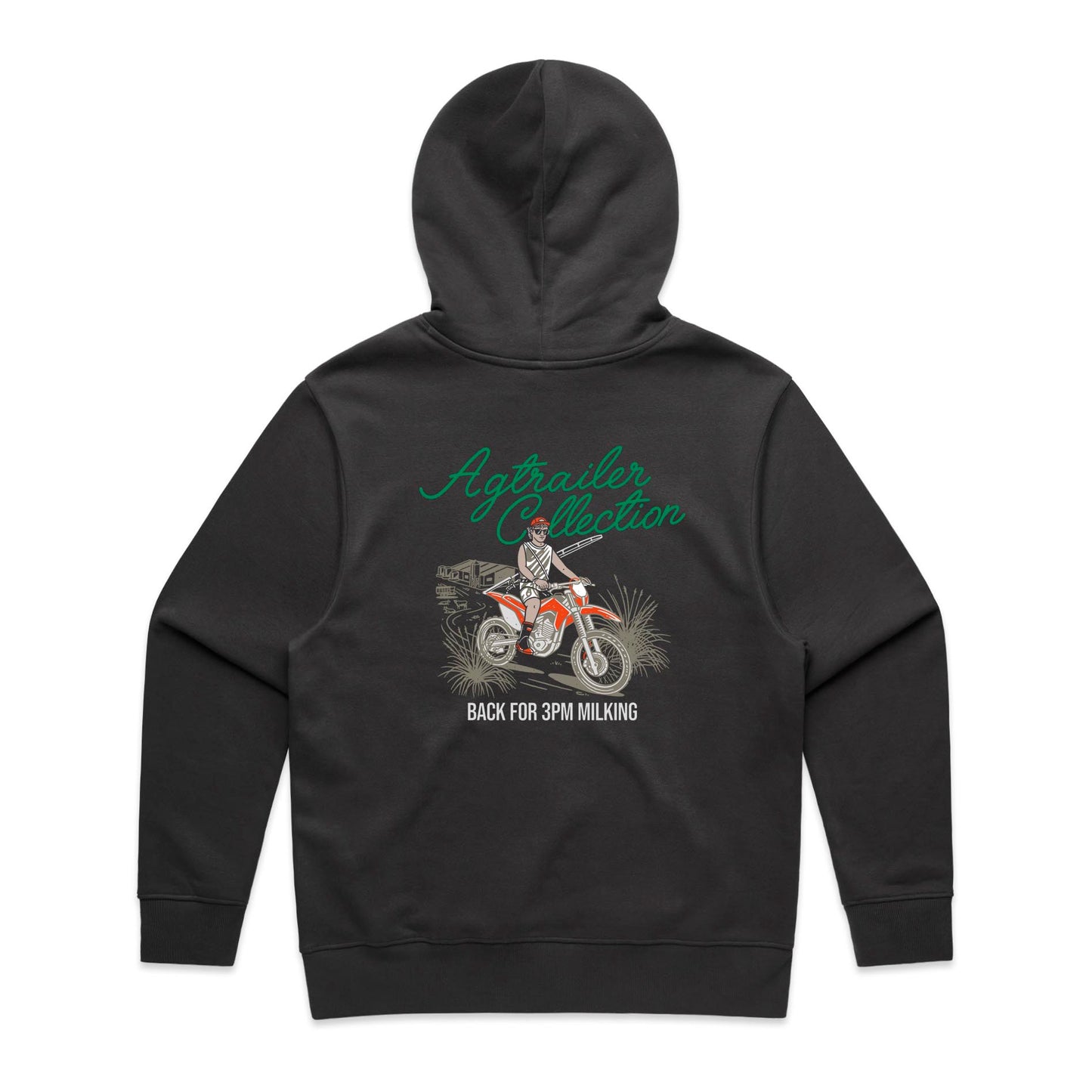 MEN'S FIT Heavy Hoodie - Coal (Back for 3PM Milking)