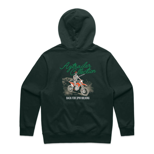 MEN'S FIT Heavy Hoodie -Pine Green (Back for 3PM Milking)