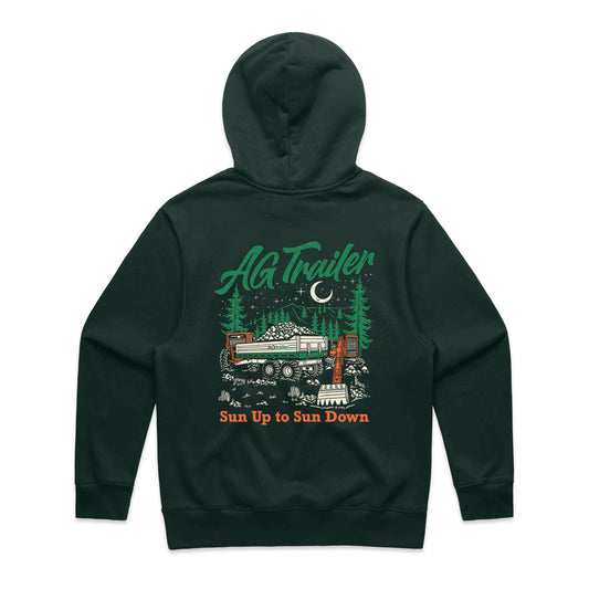 MEN'S FIT Heavy Hoodie - Pine Green (Sun Up Sun Down)