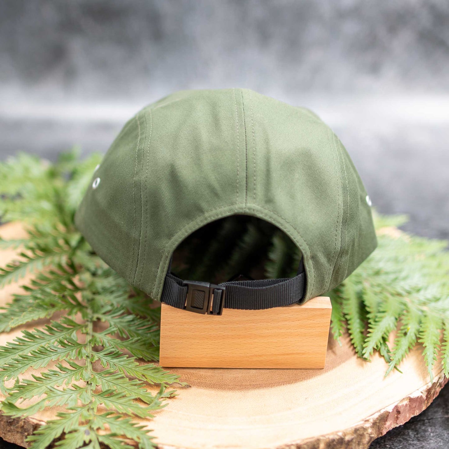 Camper Cap Wooden Badge (Army Green)