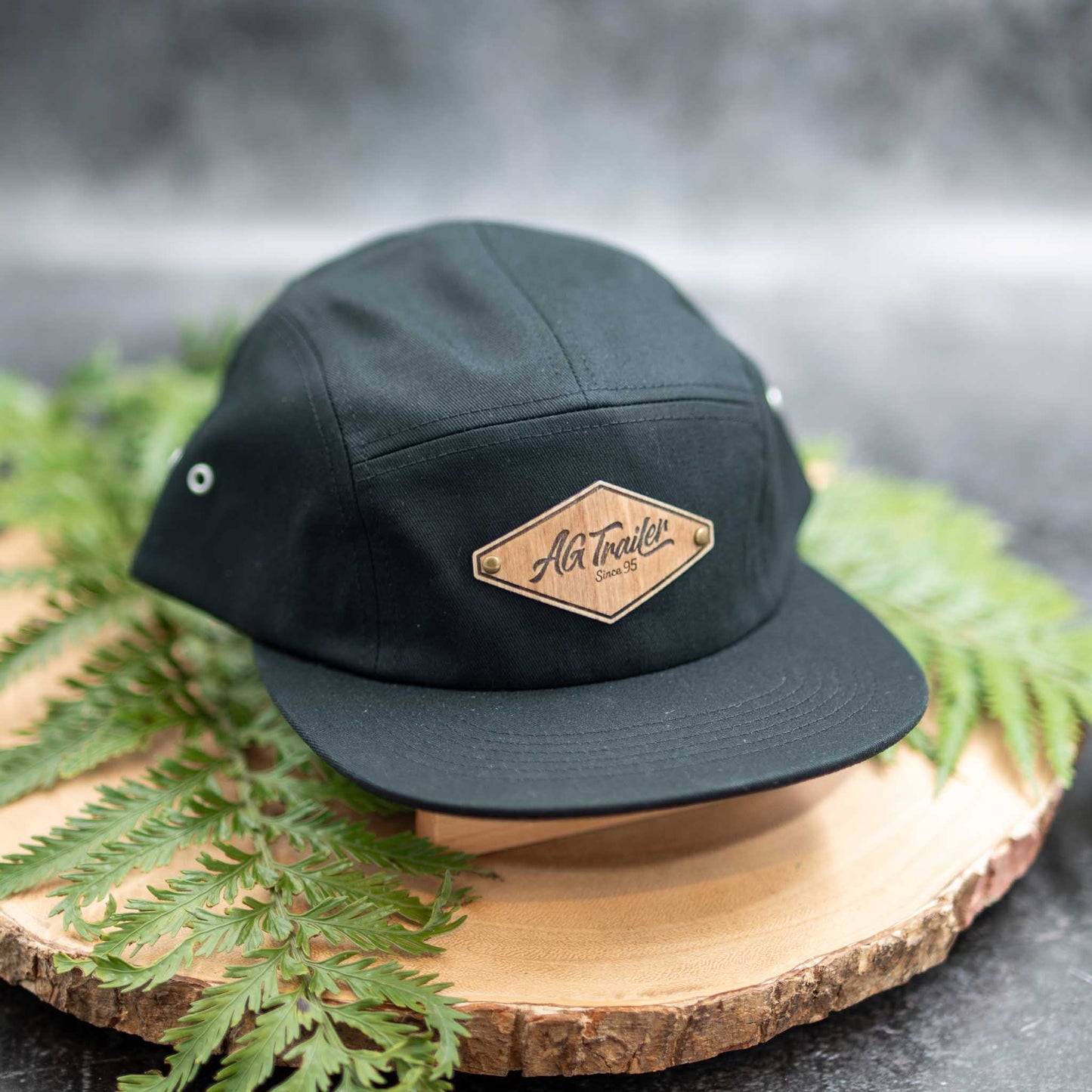 Camper Cap Wooden Badge (Black)