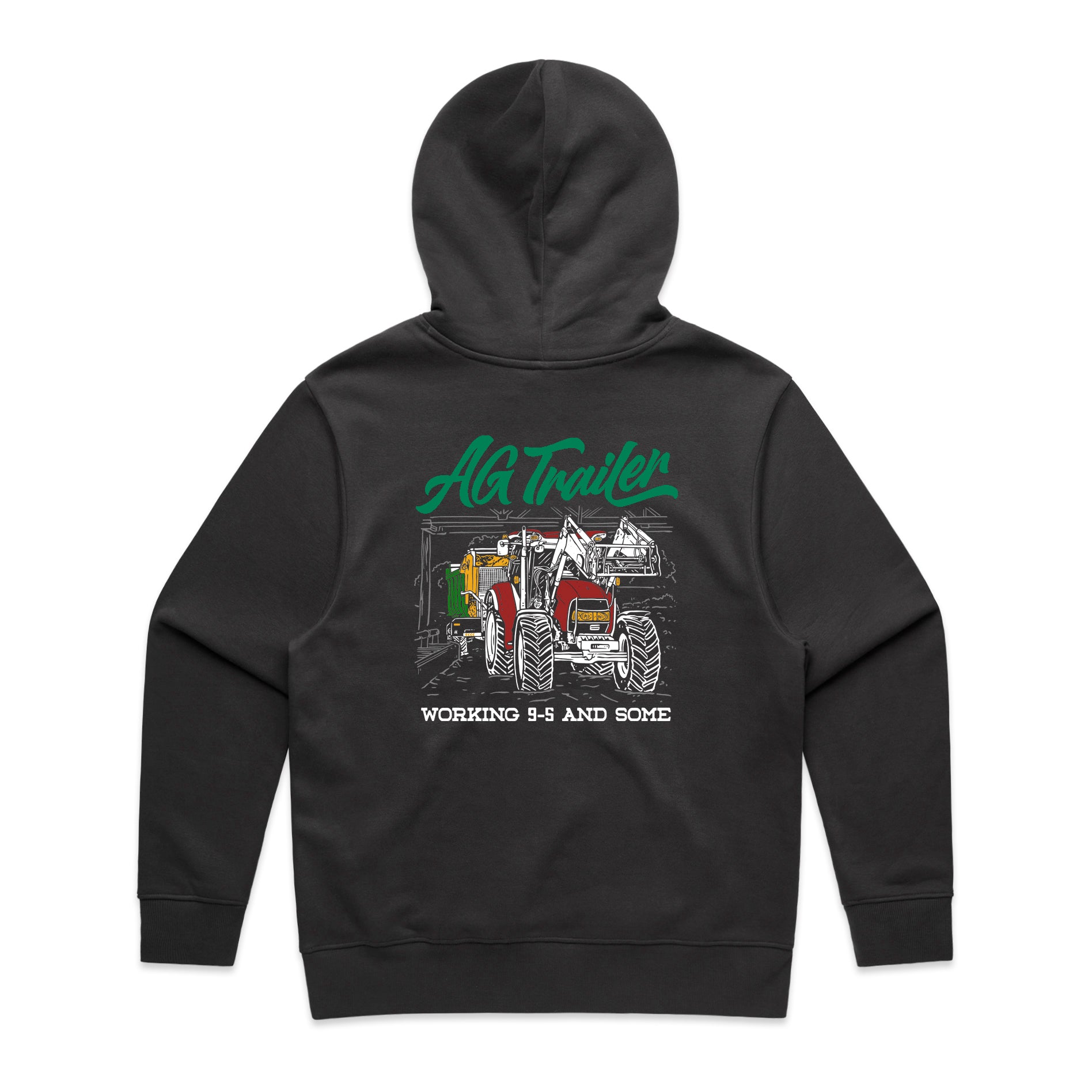 WORKING 9 TO 5 ... AND SOME - HEAVY UNISEX HOODIE - COAL - 400GSM