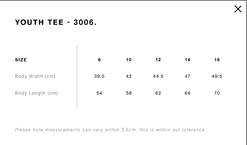 Youth Tee 8-14 yrs (black)